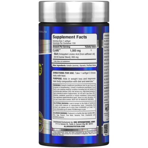 ALLMAX Nutrition Essentials CLA95 - Conjugated Linoleic Acid - 95% Active CLA Isomers Per Capsule - 150 Count - 150 Ser - Image 2