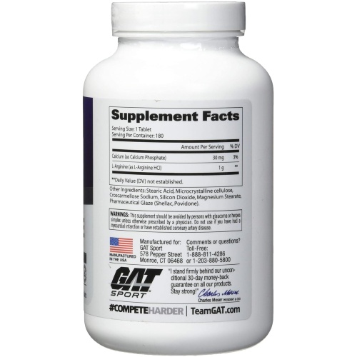 GAT Sport L-Arginine Tablets - 180 Count - 180 Ser - Image 2