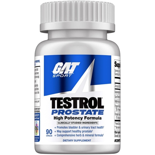 GAT SPORT TESTROL Prostate, Supports Normal Bladder, Urinary Tract Function, Zinc, Buckwheat Bee Bollen, Nettle, Saw Palmetto, 90 Count - 30 Ser