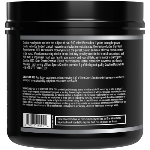 Giant Sports International 100% Pure Creatine 500 g 100 Ser - Image 3