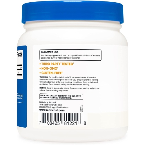 Nutricost L Glutamine 500g 100 Ser - Image 3