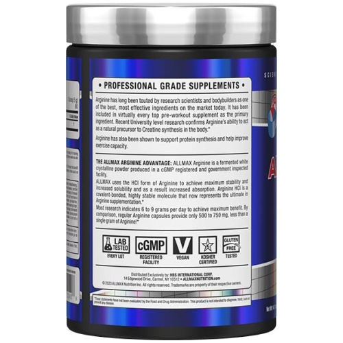 ALLMAX Nutrition Essentials ARGININE HCL - Vegan & Gluten Free - 400g - 80 Ser - Image 3