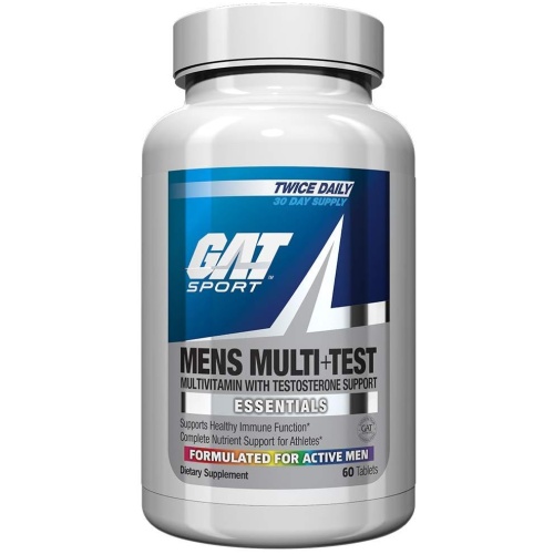 GAT SPORT Men's Multi + Test, Premium Multivitamin Tablets 60 Count - 30 Ser