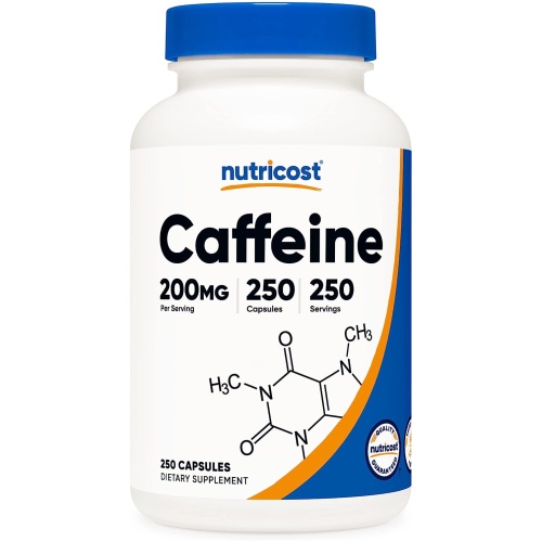 Nutricost Caffeine 200mg 250 Count 250 Ser