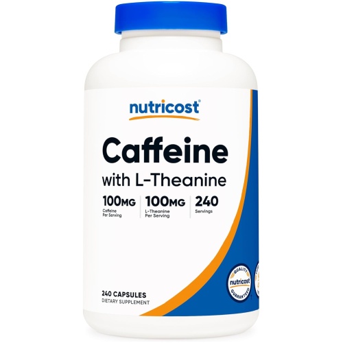 Nutricost Caffeine 100mg con L-Theanine 240 Count 240 Ser