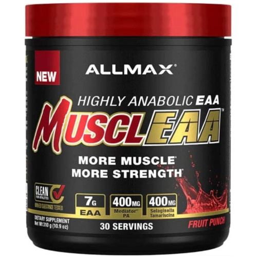 ALLMAX Nutrition MusclEAA | 9 Aminoácidos Esenciales (EAAs) | Fruit Punch | 310 g | 30 ser |