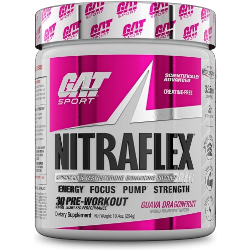 GAT SPORT Nitraflex Advanced Pre-Workout Powder - Creatine-Free - 294g - 30 Ser