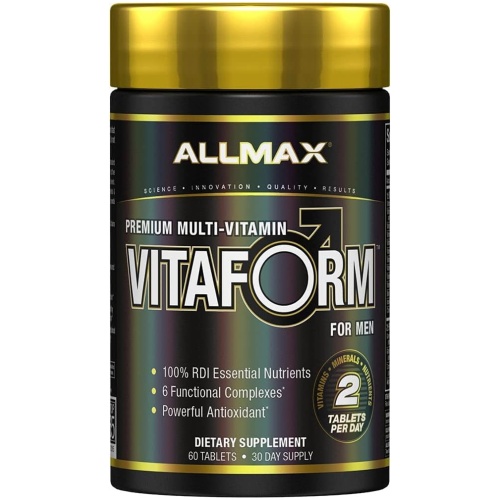 ALLMAX Nutrition VITAFORM - Premium Multivitamin for Men - Six Functional Complexes + Vitamin C, D3 & Zinc - 60 Count - 30 Ser