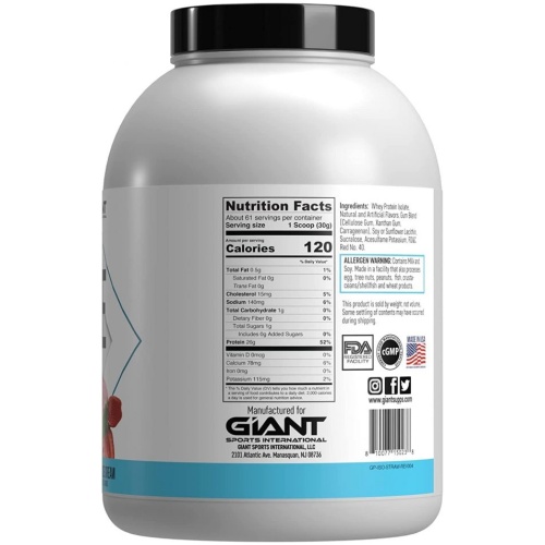 Giant Sports International Performance 100% Whey Protein Isolate | 4 lb | Sabor Chocolate Ice Cream | 26 Gramos de Proteína Completa Derivada de Aislado de Suero de Fuentes de Proteína Alimentadas con Pasto | 4lb | 61 Ser - Image 2