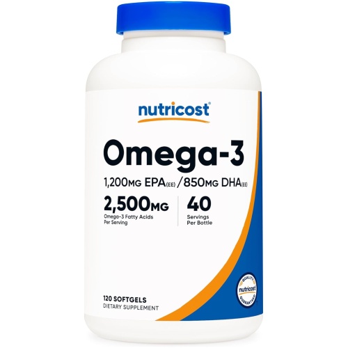 Nutricost Omega 3 1200mg EPA/850mgDHA 120 Count 40 Ser