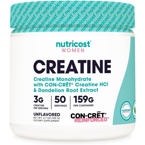 Nutricost Women Creatine Monohydrate with CON-CRET Creatine HCL & Dandelion Root Extract 159g 50 Ser