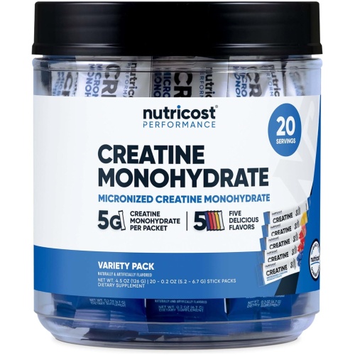 Nutricost Performance Creatine Monohydrate Stick Pack Variety 20 Packs 126g 20 Ser