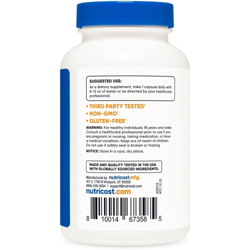 Nutricost Extracto de corteza de pino 6000 mg, estandarizado para contener 95% de proantocianidinas, sin OMG, sin gluten 180  Count  180 Ser - Image 3