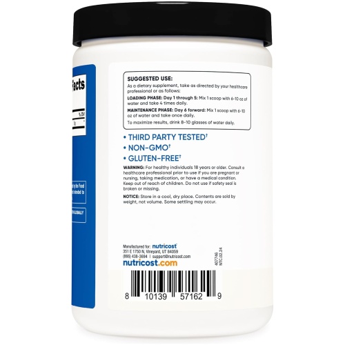 Nutricost Micronized Creatine Monohydrate 500g 100 Ser - Image 3