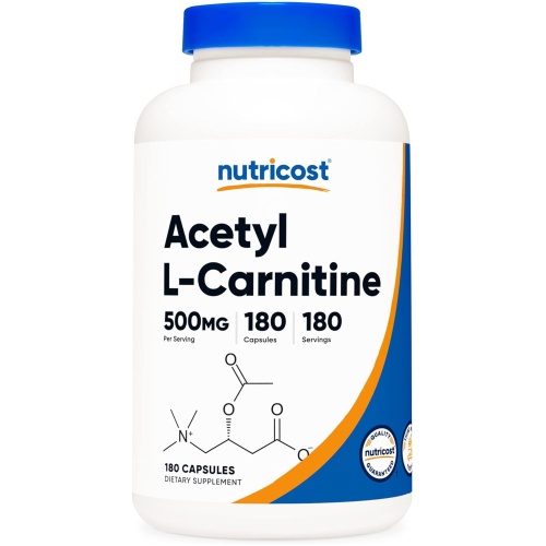 Nutricost Acetyl L-Carnitine 500mg 180 Count 180 Ser