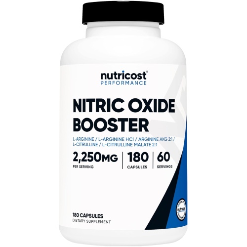 Nutricost Nitric Oxide Capsules 180 Count 60 Ser