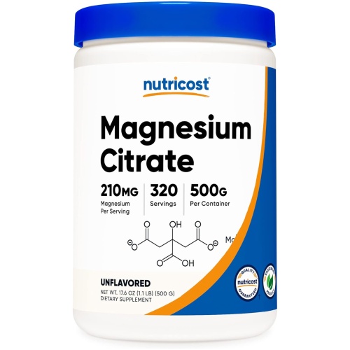 Nutricost Magnesium Citrate Powder 500g 320 Ser