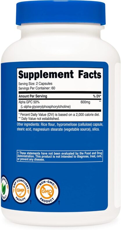 Nutricost Alpha GPC 600mg 120 Count 60 Ser - Image 2