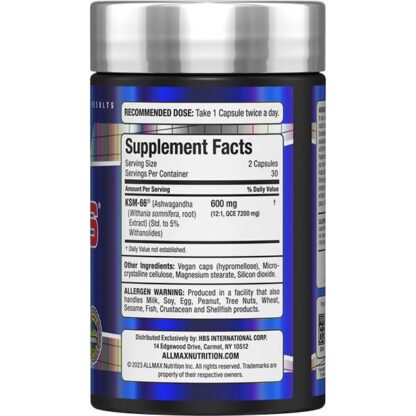 ALLMAX Nutrition Ashwagandha KSM-66 60 Count 30 Ser - Image 2