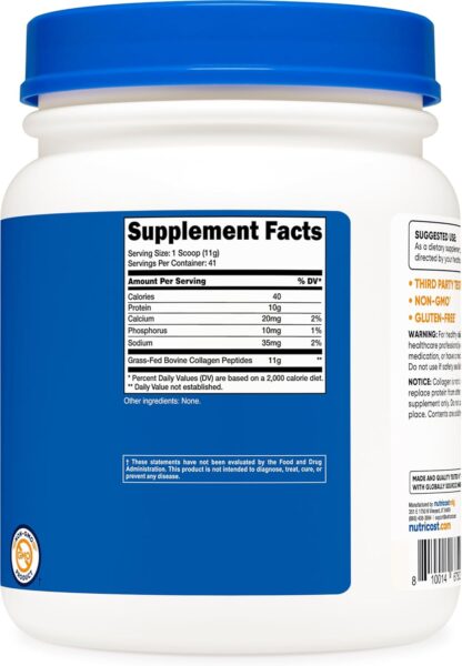 Nutricost Collagen Hydrolysate Unflavored 1lb 41 Ser - Image 2