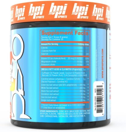 BPI Sports Shredded CLA + Carnitine 400g 50 Ser Tropical Mango - Image 2