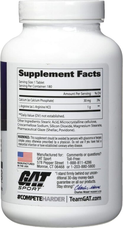 GAT SPORT L-Arginine Tablets - 180 Count 180 Ser - Image 2