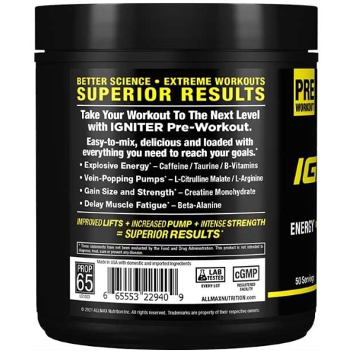 Allmax Igniter Sport 320g 50 Ser Peach Mango - Image 3