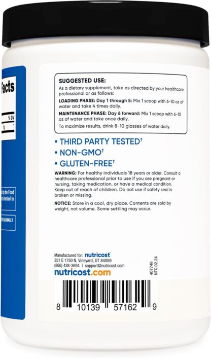 Nutricost Micronized Creatine Monohydrate 500g 100 Ser - Image 3