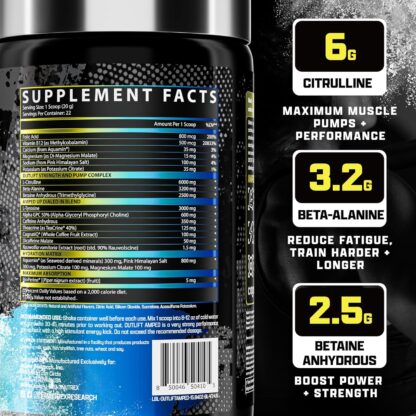 Nutrex Research OUTLIFT AMPED 445g 22 Ser BLUEBERRY LEMONADE - Image 2