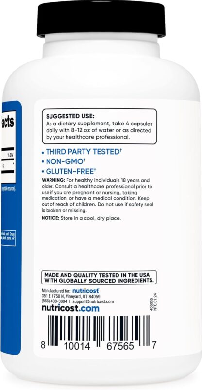 Nutricost Creatine Monohydrate Capsules 3000mg 180 Count 45 Ser - Image 3