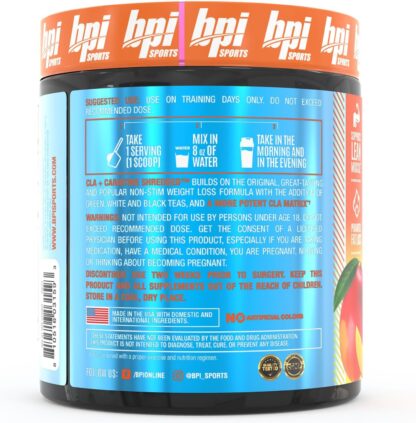 BPI Sports Shredded CLA + Carnitine 400g 50 Ser Tropical Mango - Image 3