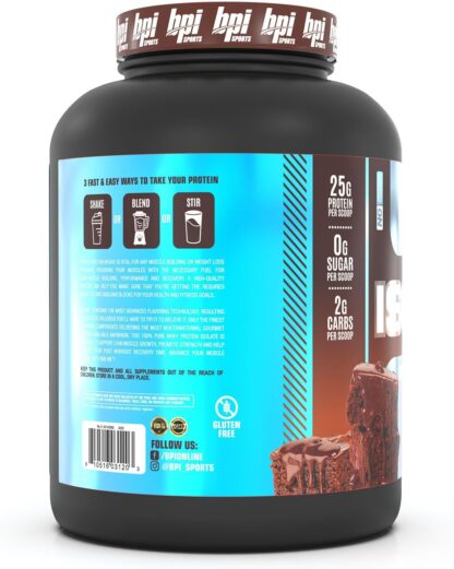 BPI Sports ISO-HD 5LB 69 Ser Chocolate Brownie - Image 3
