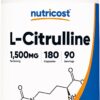 Nutricost L-Citrulline Caps 1500mg 180 Count 90 Ser