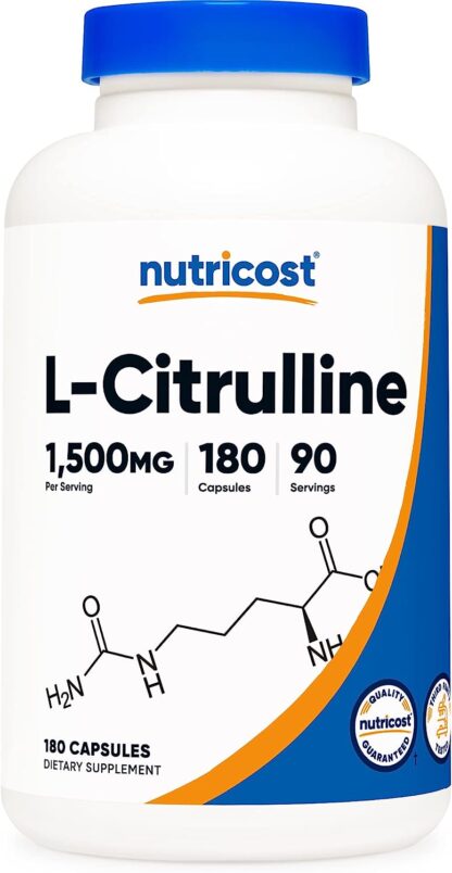 Nutricost L-Citrulline Caps 1500mg 180 Count 90 Ser
