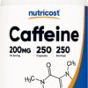 Nutricost Caffeine 200mg 250 Count 250 Ser