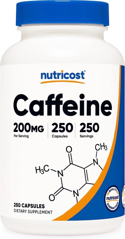 Nutricost Caffeine 200mg 250 Count 250 Ser