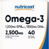 Nutricost Omega 3 1200mg EPA/850mgDHA 120 Count 40 Ser