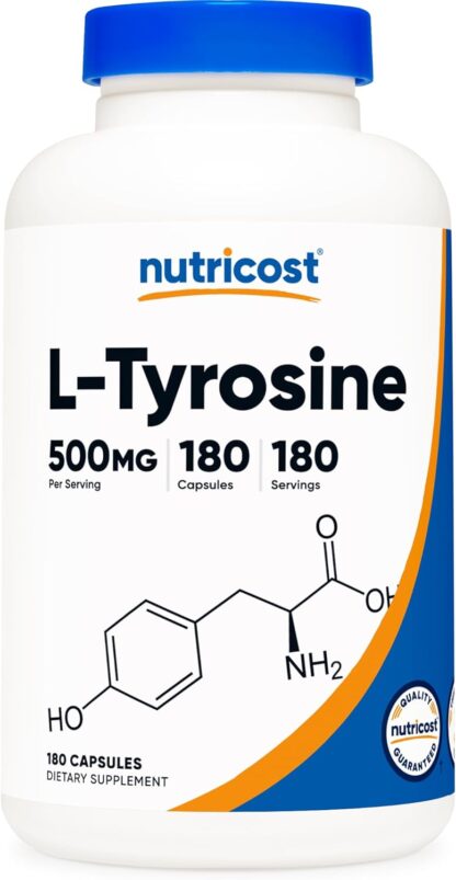 Nutricost L-Tyrosine 500mg 180 Count 180 Ser