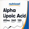 Nutricost Alpha Lipoic Acid 600mg 240 Count 120 Ser
