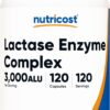 Nutricost Lactase Enzyme Complex 3000 ALU 120 Count 120 Ser