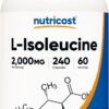 Nutricost L-Isoleucine 2000mg 240 Count 60 Ser