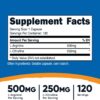 Nutricost L Arginine 500mg /Citrulline 250mg 120 Count 120 Ser - Image 2