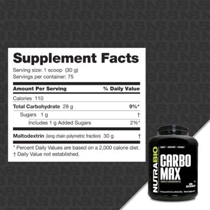 Nutrabio Carbomax Maltodextrin 5lb 75 Ser Sin Sabor - Image 2