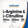 Nutricost L Arginine 500mg /Citrulline 250mg 120 Count 120 Ser