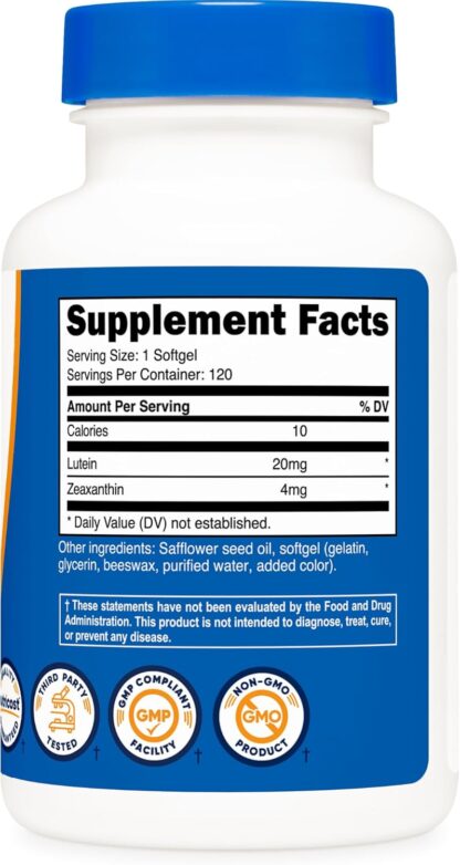 Nutricost Zeaxanthin with Lutein Softgels 120 Count 120 Ser - Image 2