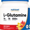 Nutricost L-Glutamine Powder Fruit Punch 500g 76 Ser