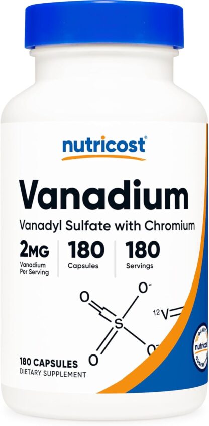 Nutricost Vanadium Plus Chromium Capsules 2 MG 180 Count 180 Ser