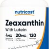 Nutricost Zeaxanthin with Lutein Softgels 120 Count 120 Ser