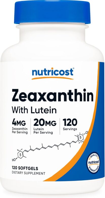 Nutricost Zeaxanthin with Lutein Softgels 120 Count 120 Ser