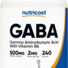 Nutricost GABA Capsules 500MG + B6 2MG 240 Count 240 Ser